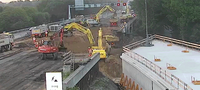 Watch a Tunnel Get Built Under a Highway in Just One Weekend