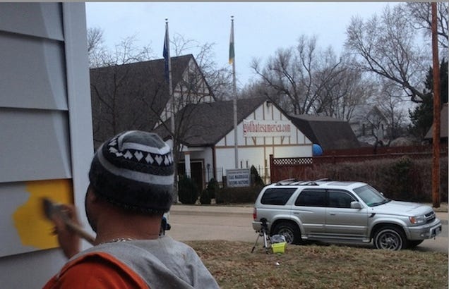 The House Across From Westboro Baptist Is Getting a Rainbow Pride Paint Job Right Now