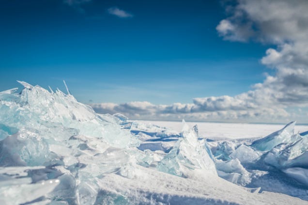 Lake Superior's ice looks like Superman's Fortress of Solitude