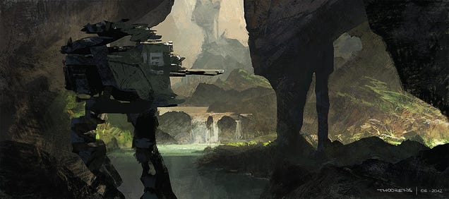 Nazi Explosions Meet Beautiful Landscape Paintings in This Video Game Concept Art