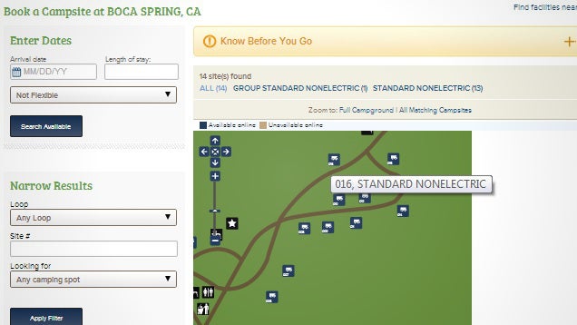 Reserve America Lets You Find and Reserve Campsites