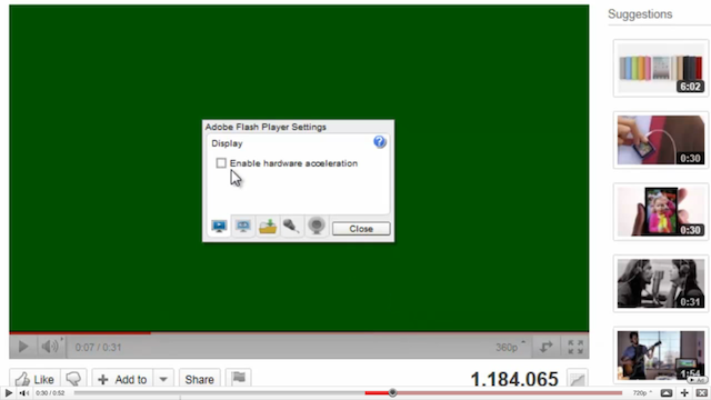 green screen flash videos disabling hardware acceleration green screen flash videos disabling hardware acceleration