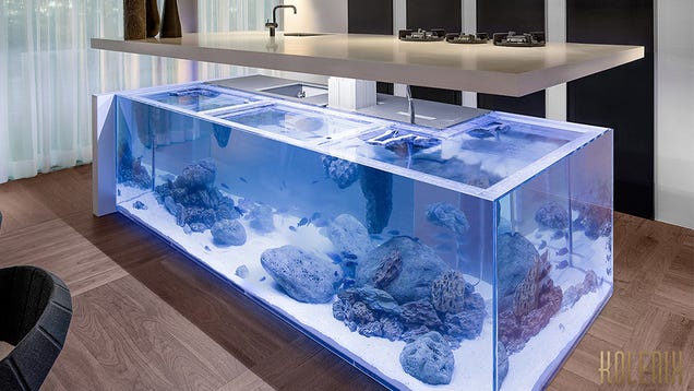 There's a Miniature Ocean Trapped Inside This Kitchen Island