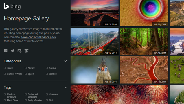 Browse and Download Any Bing Wallpaper at Official Homepage Gallery