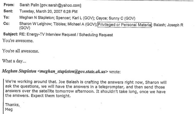 'Bring Beef, Tequila, and Condoms': The Sarah Palin E-Mails So Far