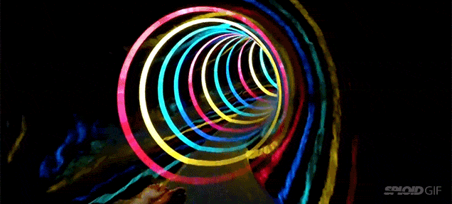 Awesome LED black hole water slide is like flying through a wormhole