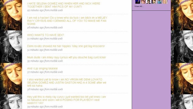 Miley Cyrus Twitter Hack Full Of Missed Opportunities, Misspellings