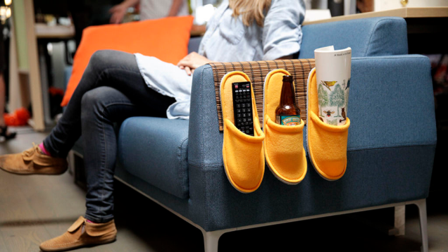 Turn Bathroom Slippers Into a DIY Couch Caddy