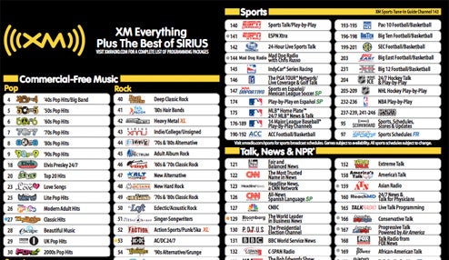 The Complete New XM Sirius Channel Listing Sorry XM Fans 