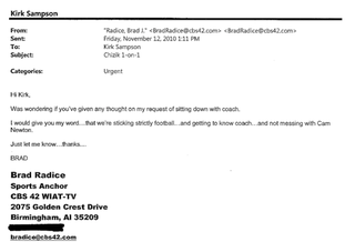 "Am I Sick? Are We All Sick?": Overwrought Things The Media Wrote To Auburn's PR Guy During Cam Newton's Wild 2010 Season