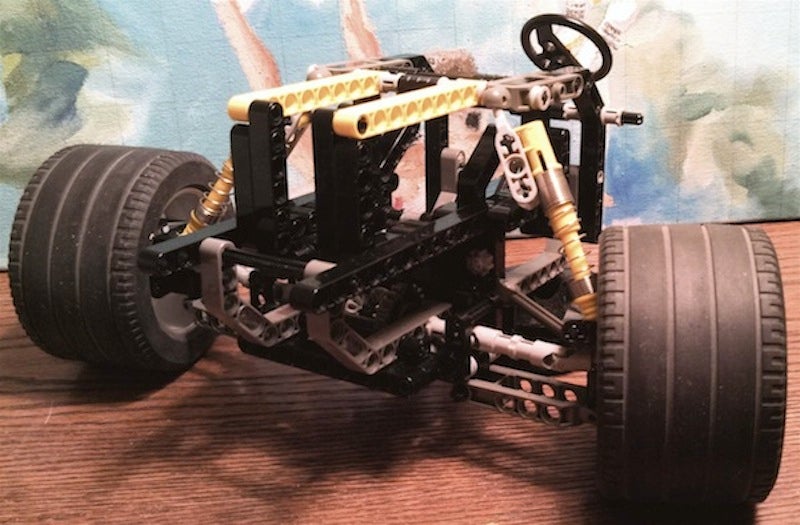 lego truck with suspension