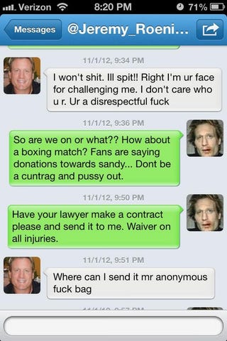 "Ur Probably Rob Ray": Jeremy Roenick's Spirited Banter With The Twitter Troll He Wants To Fight