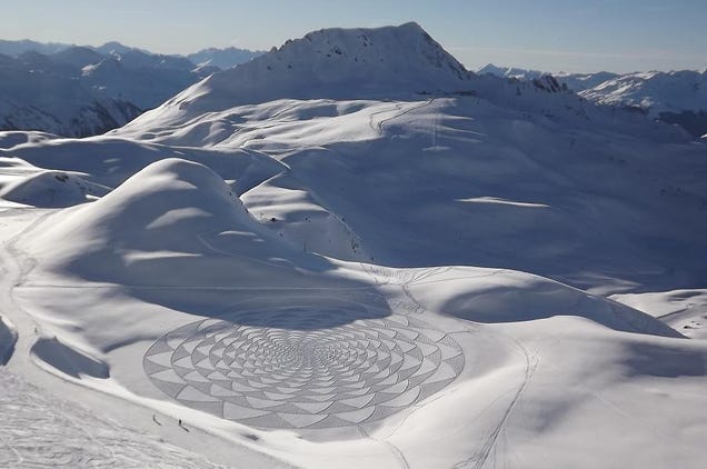 Crop circles found in the snow