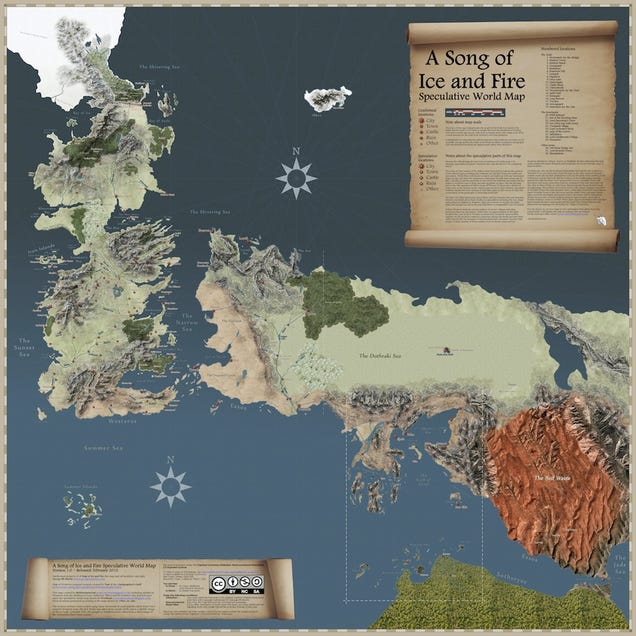The most detailed map of the Game of Thrones world yet
