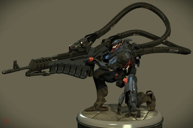 It's Tough Fighting A Robot With Giant Arms On Its Back