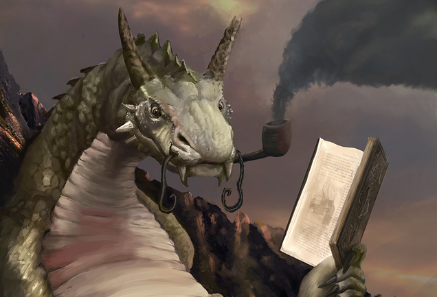 Concept Art Writing Prompt: The Book Wyrm