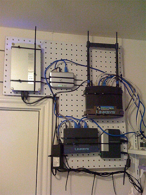 DIY Pegboard Home Network Wall