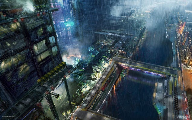 Amazing Concept Art of a Blade Runner-ified Paris