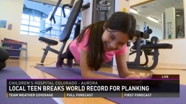 Teen Girl Does a Plank for a Record-Breaking Hour and 20 Minutes