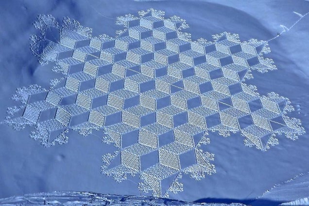 Crop circles found in the snow