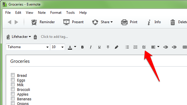 How to Easily Turn a Normal List Into a Checklist in Evernote