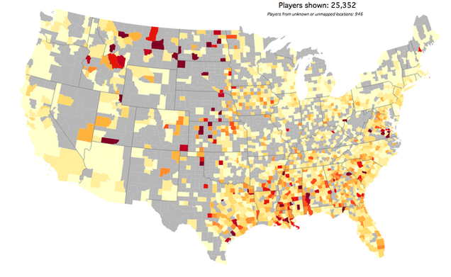 This Map Shows Exactly Where College Football Players Come From