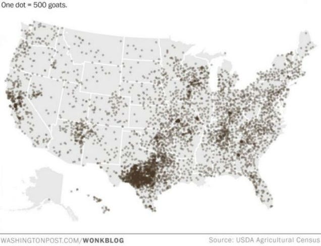 Map of Literally Every Goat in America Is Most Important Map Ever