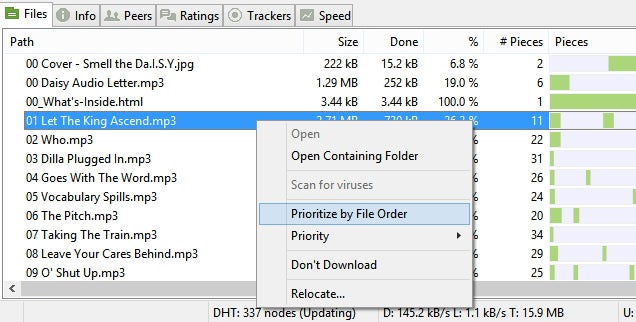 Download Music and TV Shows in Sequential Order with uTorrent