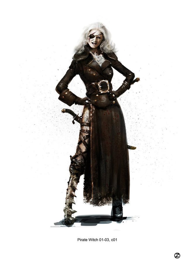 The grotesque witch concept art from Hansel & Gretel will probably turn you on