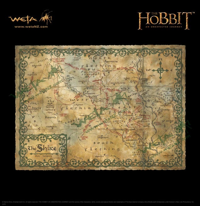 Gorgeous prop replica maps of Middle Earth take us through Peter Jackson's Hobbit