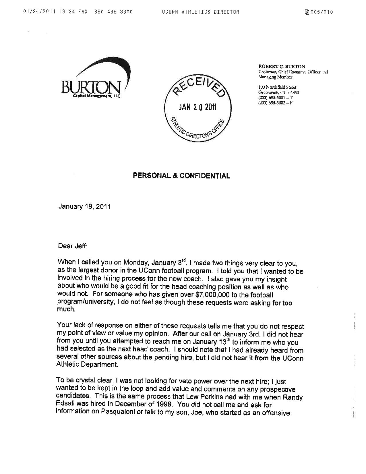 here 39 s the angry letter that uconn donor wrote demanding