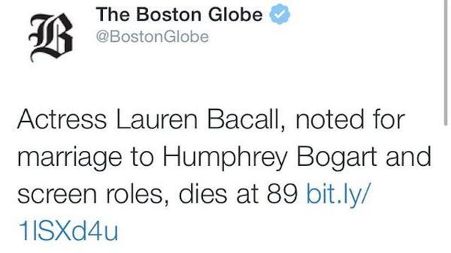 The Boston Globe: Some Woman Who Fucked A Famous Person Died