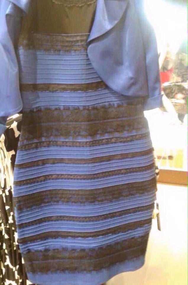 Some people see this dress as white & gold while others see black & blue