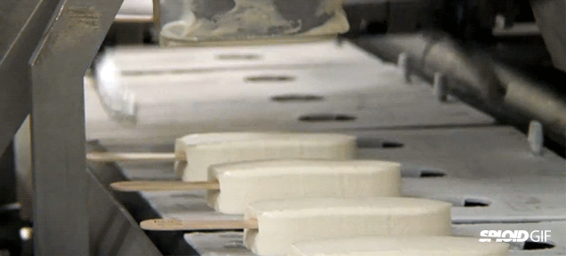 Glorious video shows how chocolate and vanilla ice cream bars are made
