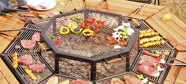 Everyone's the Grillmaster At this BBQ Picnic Table