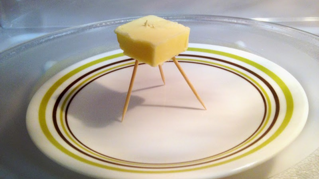 Microwave Butter Perfectly With a Toothpick Tripod