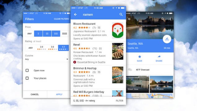 Google Maps for iOS Adds Weather Info, Better Restaurant Search