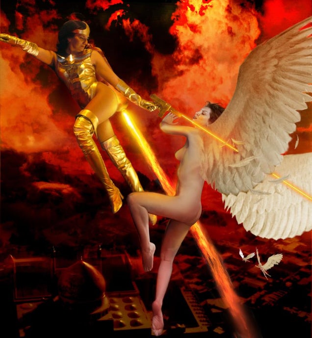 Artist helps wife fight cancer by turning her into a sexy pulp warrior