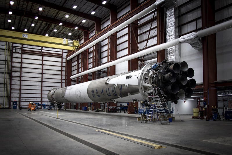 SpaceX's returned booster rocket back in hangar