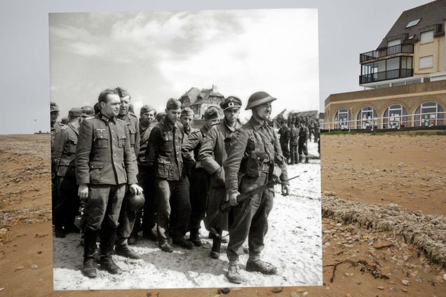 15 fotomontajes de Normandía que unen el Día-D con el presente