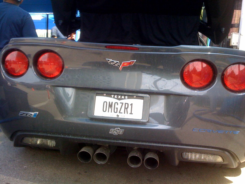 corvette z06 license plate ideas