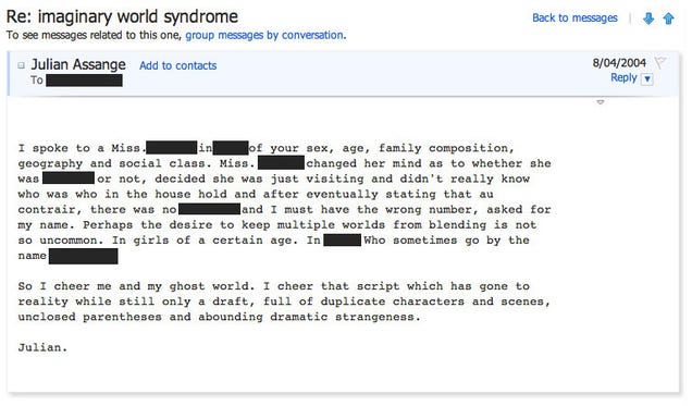 The Creepy, Lovesick Emails of Julian Assange