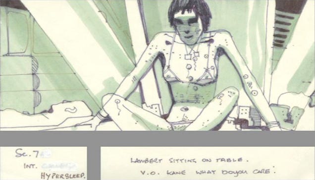 Unused storyboards show how Alien could have been more "pornographic"