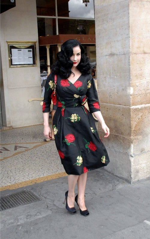 dita von teese casual style
