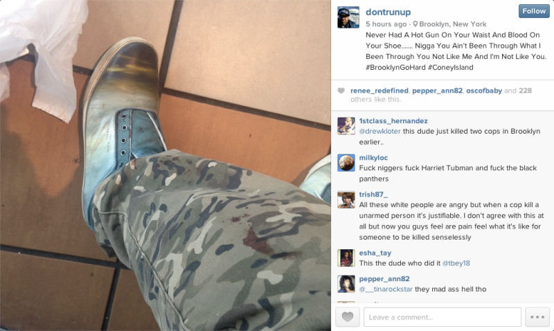 Cop Killer's Instagram: "I'm Putting Wings on Pigs Today"