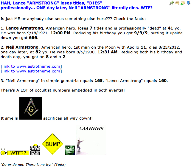 'Neil Armstrong - LYING PIECE OF MASON SH*T: Good RIDDANCE': Moon Truthers Mourn a Legend