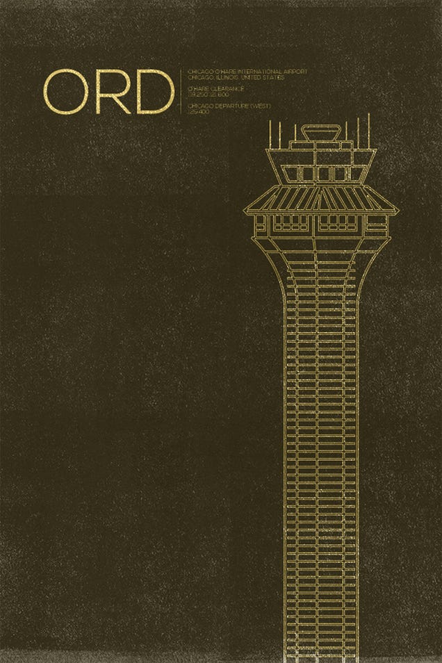 10 Graceful Posters Immortalizing the World's Air Traffic Control Towers