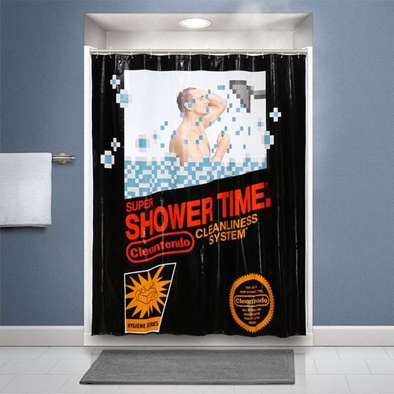 Nintendo Bathroom Curtain—Now You're Playing With Shower