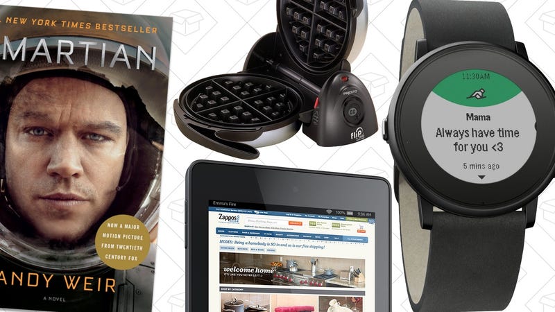 Saturday's Best Deals: Kindle Bestsellers, Pebble Time, Waffle Iron, and More