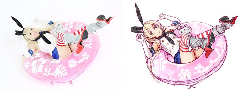 Cosplayers Turned into Drawings